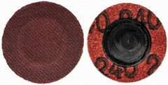 Merit Abrasives - 1" Disc Diam, 240 Grit, Aluminum Oxide Quick Change Disc - Type R Attaching System, Coated, Brown, 40,000 RPM, ALO Series - Makers Industrial Supply