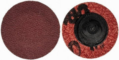 Merit Abrasives - 1" Disc Diam, 180 Grit, Aluminum Oxide Quick Change Disc - Type R Attaching System, Coated, Brown, 40,000 RPM, ALO Series - Makers Industrial Supply