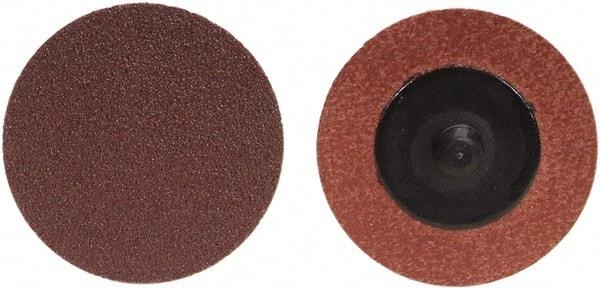 Merit Abrasives - 1" Disc Diam, 50 Grit, Aluminum Oxide Quick Change Disc - Type R Attaching System, Coated, Brown, 40,000 RPM, ALO Series - Makers Industrial Supply