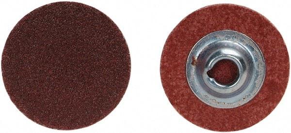 Merit Abrasives - 1" Disc Diam, 24 Grit, Aluminum Oxide Quick Change Disc - Type S Attaching System, Coated, Brown, 40,000 RPM, ALO Series - Makers Industrial Supply