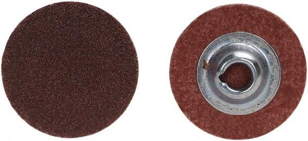 Merit Abrasives - 4" Disc Diam, 60 Grit, Aluminum Oxide Quick Change Disc - Type S Attaching System, Coated, Brown, 12,000 RPM, ALO Series - Makers Industrial Supply