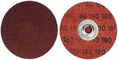 Merit Abrasives - 3" Disc Diam, 180 Grit, Aluminum Oxide Quick Change Disc - Type S Attaching System, Coated, Brown, 20,000 RPM, ALO Series - Makers Industrial Supply