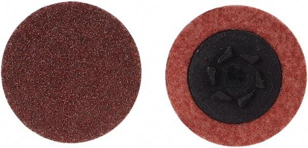 Merit Abrasives - 4" Disc Diam, 60 Grit, Aluminum Oxide Quick Change Disc - Type P Attaching System, Coated, Brown, 12,000 RPM, ALO Series - Makers Industrial Supply