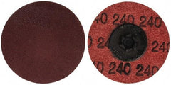 Merit Abrasives - 2" Disc Diam, 240 Grit, Aluminum Oxide Quick Change Disc - Type P Attaching System, Coated, Brown, 30,000 RPM, ALO Series - Makers Industrial Supply