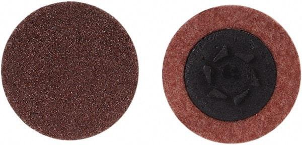 Merit Abrasives - 2" Disc Diam, 100 Grit, Aluminum Oxide Quick Change Disc - Type P Attaching System, Coated, Brown, 30,000 RPM, ALO Series - Makers Industrial Supply