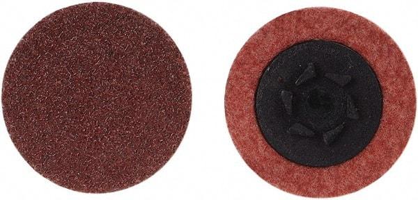 Merit Abrasives - 1-1/2" Disc Diam, 320 Grit, Aluminum Oxide Quick Change Disc - Type P Attaching System, Coated, Brown, 30,000 RPM, ALO Series - Makers Industrial Supply