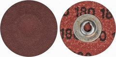 Merit Abrasives - 1-1/2" Disc Diam, 180 Grit, Aluminum Oxide Quick Change Disc - Type S Attaching System, Coated, Brown, 30,000 RPM, ALO Series - Makers Industrial Supply