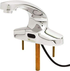 T&S Brass - Deck Plate Mounted Electronic User Adjustable Temperature Control Mixer Faucet - Powered by 120 Volt AC/DC, 5" Cast Spout, 4" Mounting Centers - Makers Industrial Supply