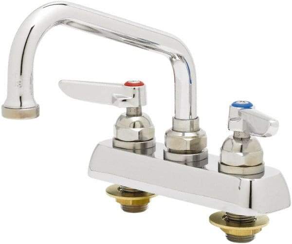 T&S Brass - Standard, 2 Way Design, Deck Mount, Workboard Deck Mount Faucet - 6 Inch Spout, Lever Handle - Makers Industrial Supply