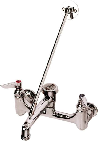 T&S Brass - Standard with Hose Thread, 2 Way Design, Wall Mount, Laundry Faucet - Lever Handle - Makers Industrial Supply