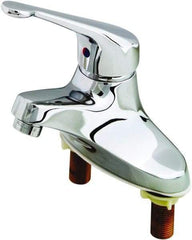 T&S Brass - Multi Position Handle, Deck Mounted Bathroom Faucet - One Handle, No Drain, Standard Spout - Makers Industrial Supply