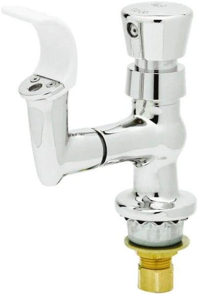 T&S Brass - Faucet Mount, Single Hole Deck Mounted Single Hole Faucet - Water Bubbler, Push Button Handle, Integral Spout, No Drain - Makers Industrial Supply