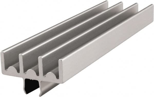 80/20 Inc. - 3 Panel, 0 to 28.58" Wide Door, Clear Anodized Aluminum Lower Door Track - 6.99mm Door Thickness - Makers Industrial Supply