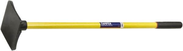 Ability One - 8" High x 8" Wide Round Steel Tamper - 42" Long Fiberglass Straight Handle - Makers Industrial Supply