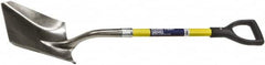 Ability One - 11-1/2" High x 9-1/2" Wide Square Steel Shovel - 29" Long Fiberglass Straight Handle - Makers Industrial Supply