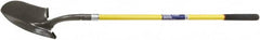 Ability One - 11" High x 8-7/8" Wide Round Steel Shovel - 48" Long Fiberglass Straight Handle - Makers Industrial Supply