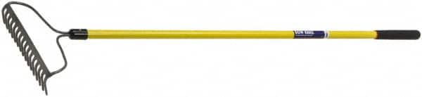 Ability One - Bow Rake with 57" Straight Fiberglass Handle - 16 Tines, 2-1/2" Tine Length - Makers Industrial Supply