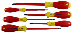 Insulated Slotted Screwdriver 3.4; 4.5; 6.5mm & Phillips # 1; 2 & 3. 6 Piece Set - Makers Industrial Supply