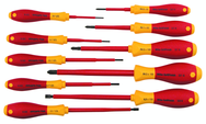 Insulated Slotted Screwdriver 2.0; 2.5; 3.0; 3.5; 4.5; 6.5mm & Phillips #0; 1; 2; 3. 10 Piece Set - Makers Industrial Supply
