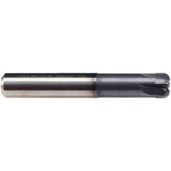 Emuge - 3/32" Diam, 3/8" LOC, 4 Flute Solid Carbide Roughing & Finishing End Mill - TiAlN Finish, 2" OAL, 1/4" Shank Diam, Cylindrical Shank, 0° Helix, Stub Length - Makers Industrial Supply