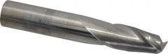 SGS - 15/32", 1" LOC, 1/2" Shank Diam, 3" OAL, 2 Flute, Solid Carbide Square End Mill - Single End, Uncoated, Spiral Flute, 30° Helix, Centercutting, Right Hand Cut, Right Hand Flute, Series 3 - Makers Industrial Supply