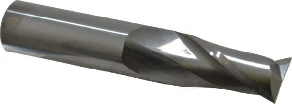 SGS - 3/4", 1-1/2" LOC, 3/4" Shank Diam, 4" OAL, 2 Flute, Solid Carbide Square End Mill - Single End, Uncoated, Spiral Flute, 30° Helix, Centercutting, Right Hand Cut, Right Hand Flute, Series 3 - Makers Industrial Supply