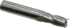 SGS - 29/64", 1" LOC, 1/2" Shank Diam, 3" OAL, 4 Flute, Solid Carbide Square End Mill - Single End, Uncoated, Spiral Flute, 30° Helix, Centercutting, Right Hand Cut, Right Hand Flute, Series 1 - Makers Industrial Supply