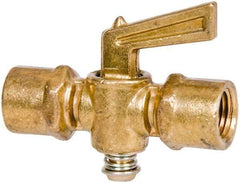 Parker - 1/4" Tube, Compression Pipe to Compression Pipe Drain Cock & Shutoff Valve - 1/4-18 Thread, 30 Max psi - Makers Industrial Supply