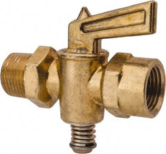 Parker - 3/8" Pipe, Female Pipe to Male Pipe Drain Cock & Shutoff Valve - 3/8-18 Thread, 30 Max psi - Makers Industrial Supply