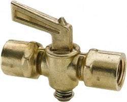 Parker - 1/4" Pipe, Female Pipe to Female Pipe Drain Cock & Shutoff Valve - 1/4-18 Thread, 30 Max psi - Makers Industrial Supply