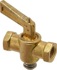 Parker - 1/8" Pipe, Female Pipe to Female Pipe Drain Cock & Shutoff Valve - 1/8-27 Thread, 30 Max psi - Makers Industrial Supply