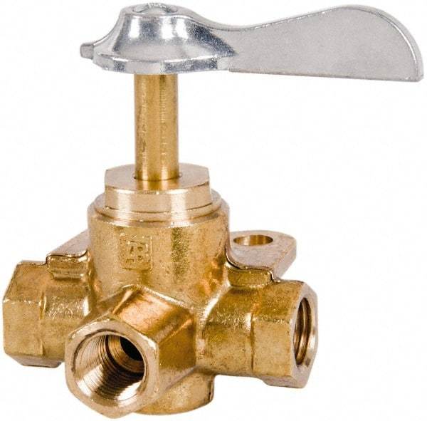 Parker - 1/4" Pipe, Female Pipe Drain Cock & Shutoff Valve - 1/4-18 Thread, 30 Max psi - Makers Industrial Supply