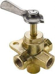 Parker - 1/4" Pipe, Female Pipe Drain Cock & Shutoff Valve - 1/4-18 Thread, 30 Max psi - Makers Industrial Supply