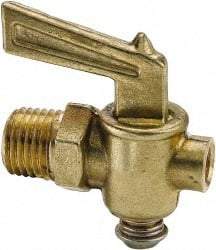 Parker - 1/2" Pipe, Male Pipe Drain Cock & Shutoff Valve - 1/8-27 Thread, 150 Max psi - Makers Industrial Supply