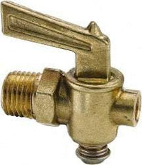 Parker - 1/4" Pipe, Male Pipe Drain Cock & Shutoff Valve - 1/4-18 Thread, 150 Max psi - Makers Industrial Supply