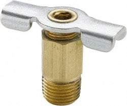 Parker - 1/8" Pipe, Internal Seal Drain Cock & Shutoff Valve - 1/8-27 Thread, 150 Max psi - Makers Industrial Supply