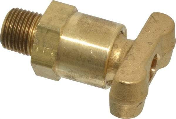 Parker - 1/8" Pipe, Male Pipe Drain Cock & Shutoff Valve - 1/8-27 Thread, 150 Max psi - Makers Industrial Supply