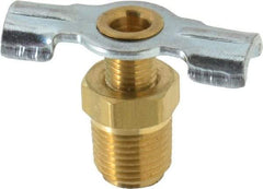 Parker - 1/8" Pipe, External Seal Drain Cock & Shutoff Valve - 1/8-27 Thread, 150 Max psi - Makers Industrial Supply