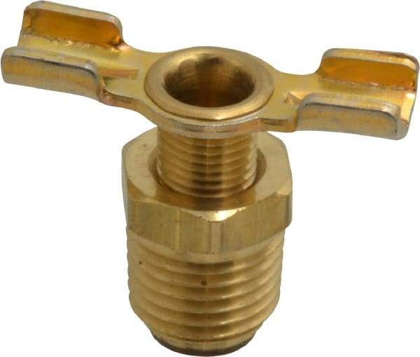 Parker - 1/4" Pipe, External Seal Drain Cock & Shutoff Valve - 1/4-18 Thread, 150 Max psi - Makers Industrial Supply