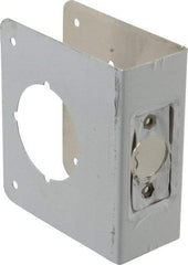 Don-Jo - 4" Wide x 4-1/2" High, Stainless Steel, Door Reinforcer - 1-3/4" Thick Door, 2-3/8" Backset - Makers Industrial Supply