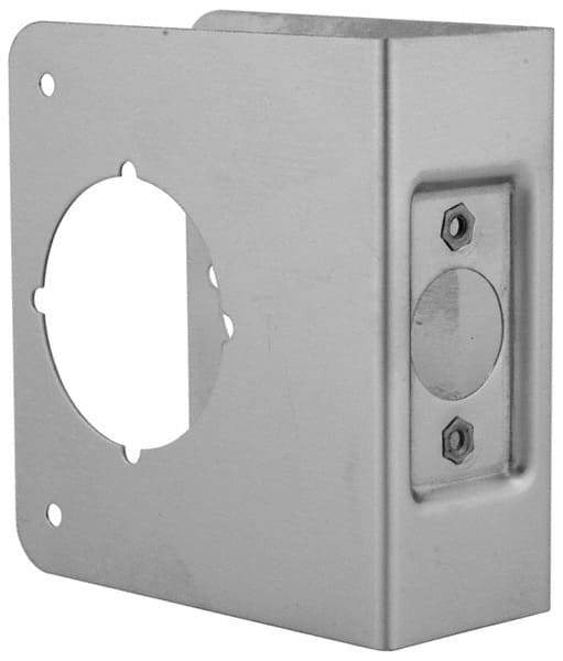 Don-Jo - 4" Wide x 4-1/2" High, Stainless Steel, Door Reinforcer - 1-3/8" Thick Door, 2-3/8" Backset - Makers Industrial Supply