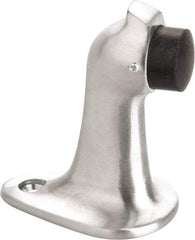 Don-Jo - 2-3/4" Projection Large Gooseneck Door Stop with Hook - Floor Mount, Satin Chrome Finish - Makers Industrial Supply