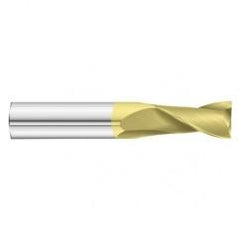 7/8 Dia. x 4 Overall Length 2-Flute Square End Solid Carbide SE End Mill-Round Shank-Center Cut-TiN - Makers Industrial Supply