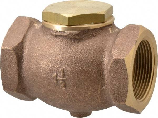 Conrader - 1-1/2" Bronze Check Valve - Inline, FNPT x FNPT - Makers Industrial Supply