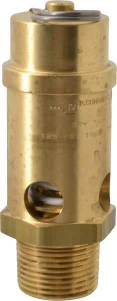 Conrader - 1" Inlet, ASME Safety Relief Valve - 125 Max psi, Brass, 1,053 Cubic' per Min - Makers Industrial Supply