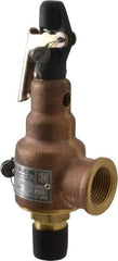 Midwest Control - 1/2" Inlet, 3/4" Outlet, ASME Safety Relief Valve - 150 Max psi, Bronze, 350 Cubic' per Min - Makers Industrial Supply