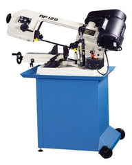 Enco - 5 x 6" Max Capacity, Manual Step Pulley Horizontal Bandsaw - 80, 120 & 200 SFPM Blade Speed, 110 Volts, 45 & 60°, 1/3 hp, 1 Phase - Makers Industrial Supply