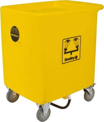 Bradley - 56 Gallon Eye Wash Station Waste Cart - Compatable with Bradley Portable Eye Wash Station S19-921, Includes 2 Clearly Marked Eye Wash Signs - Makers Industrial Supply