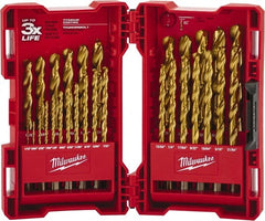 Milwaukee Tool - 135° Point, TiN Finish High Speed Steel Maintenance Length Drill Bit Set - Makers Industrial Supply