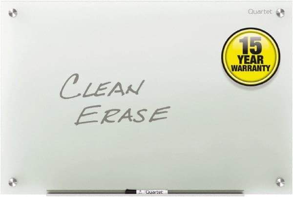 Quartet - 24" High x 36" Wide Dry Erase - Glass, Includes Dry-Erase Marker, (2) Rare-Earth Magnets & Mounting Kit - Makers Industrial Supply